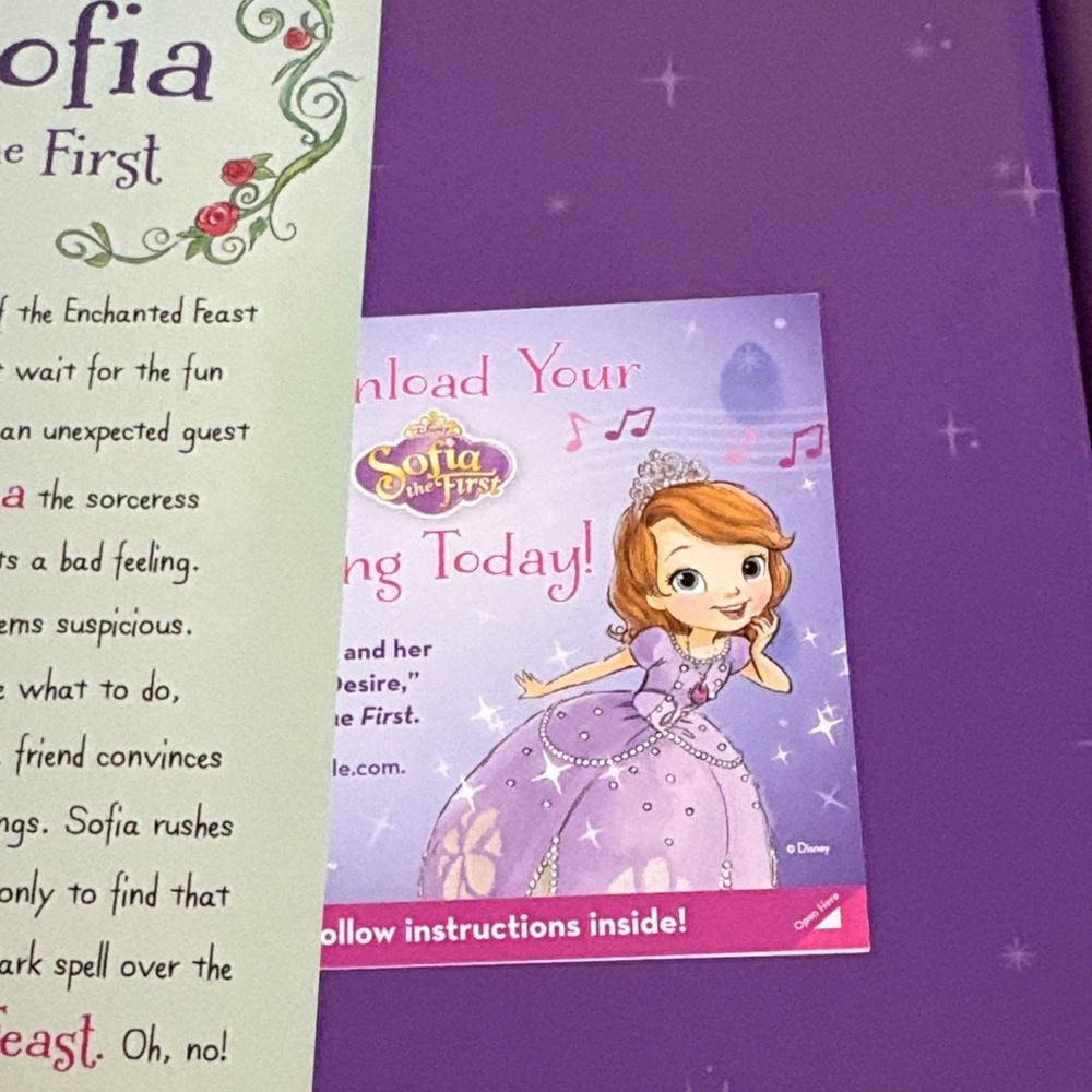 Disney Sofia the First The Enchanted Feast Purple Dress Illustrated Hardcover - Picture 3 of 3